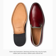 Men's Burgundy Plain-Toe Leather Loafers — Abberfield