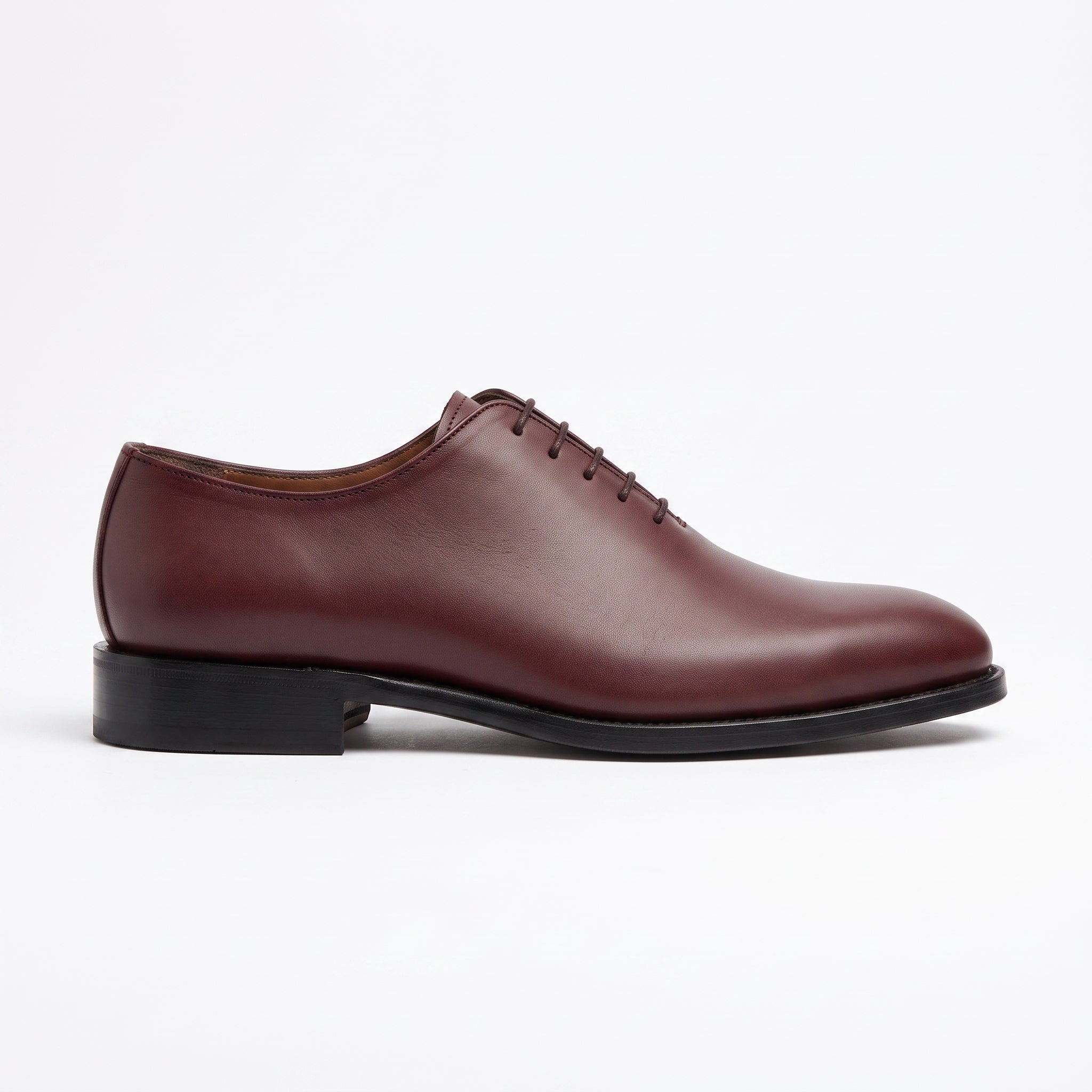 Men's Burgundy Plain-Toe Leather Oxfords — Norton