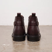 Men's Burgundy Plain-Toe Leather Chelsea Boots — Grimsley