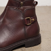 Men's Burgundy Plain-Toe Leather Chelsea Boots — Grimsley