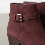Men's Navy Blue Plain-Toe Suede Jodhpur Boots — Fradley