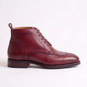 Men's Burgundy Split-Toe Leather Derby Boots — Hawick
