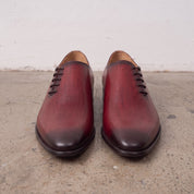 Men's Burgundy Wholecut Leather Oxfords — Perceval