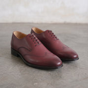 Men's Burgundy Wing-Tip Leather Derbies — Edenwood