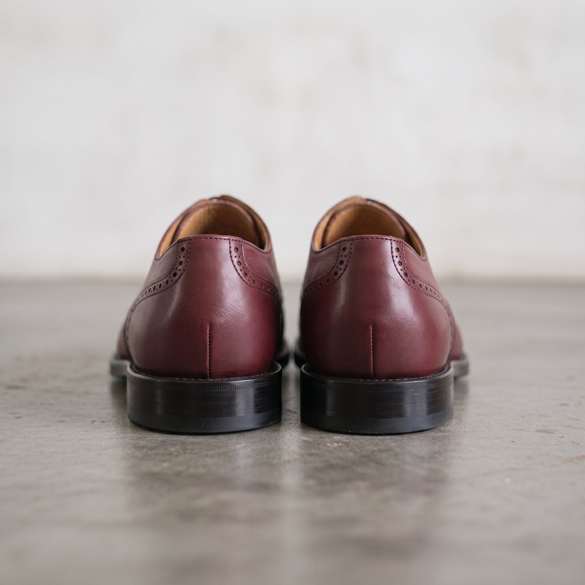 Men's Burgundy Wing-Tip Leather Derbies — Edenwood