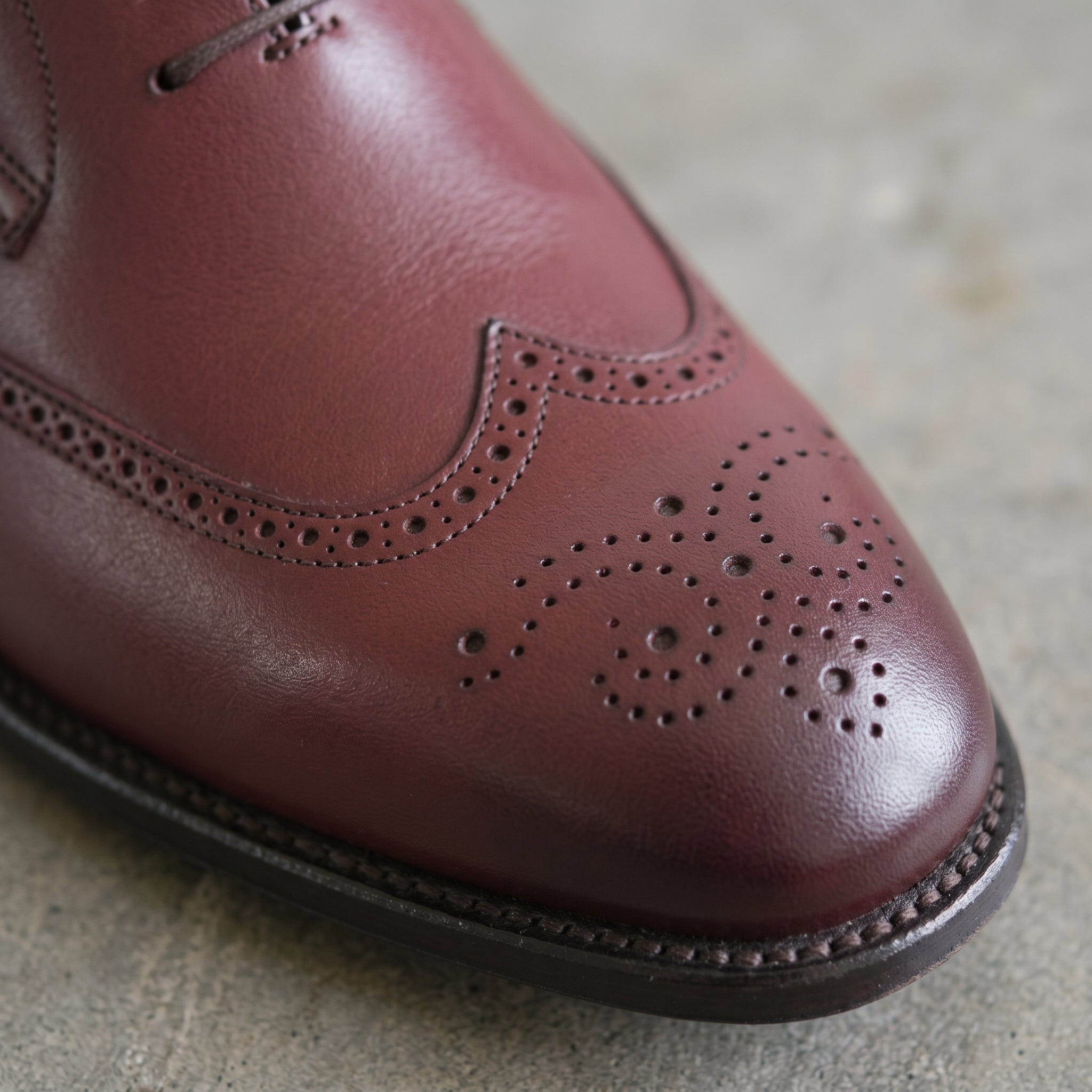 Men's Burgundy Wing-Tip Leather Derbies — Edenwood