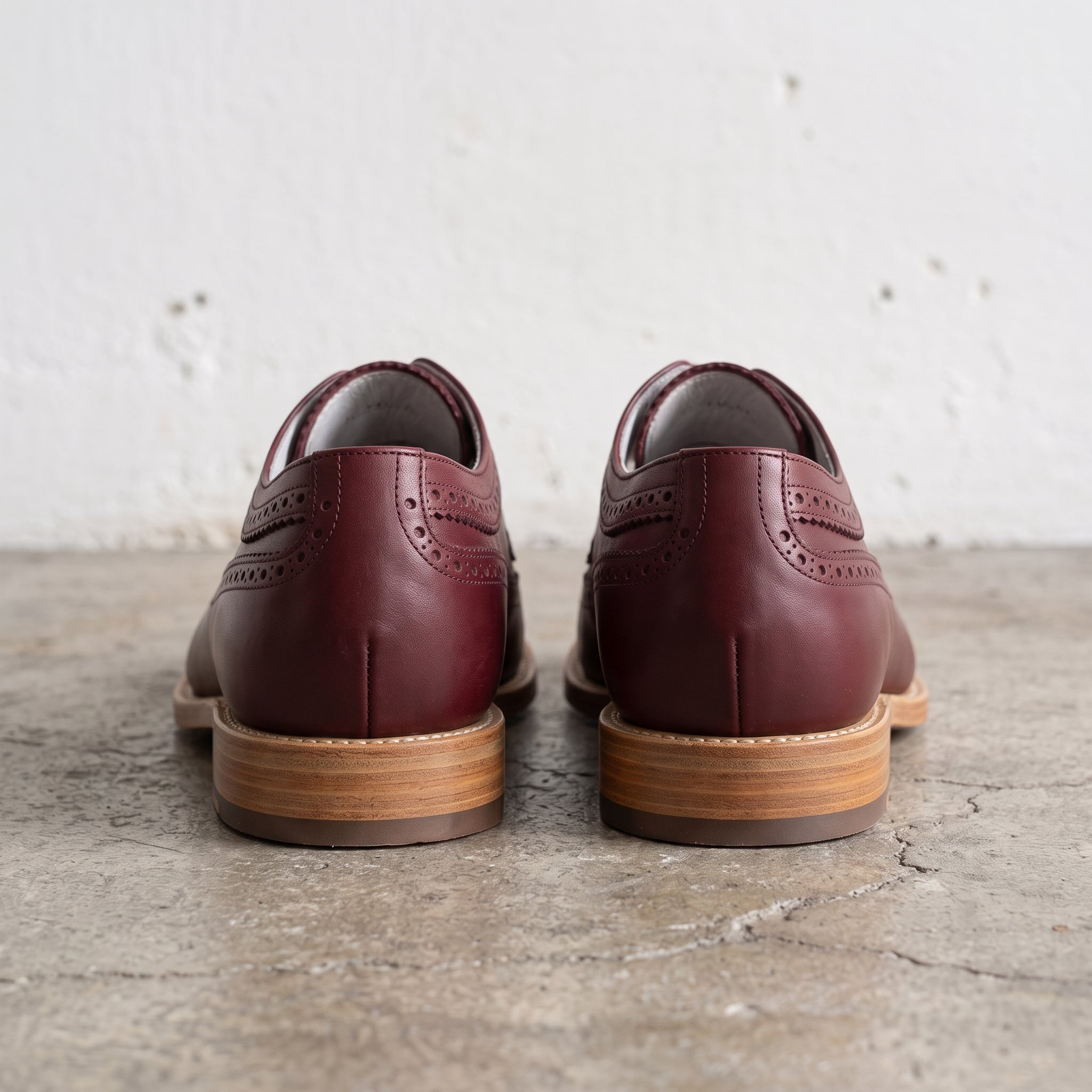 Men's Burgundy Wingtip Brogue Leather Derbys — Walton