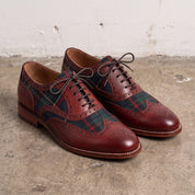 Men's Burgundy Wingtip Leather Derby Brogues — Acreholme