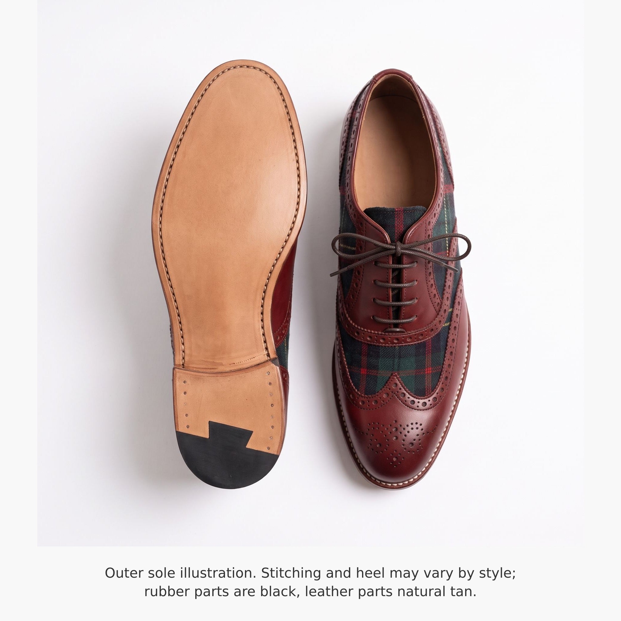 Men's Burgundy Wingtip Leather Derby Brogues — Acreholme
