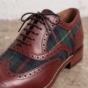 Men's Burgundy Wingtip Leather Derby Brogues — Acreholme