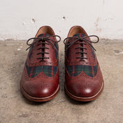 Men's Burgundy Wingtip Leather Derby Brogues — Acreholme