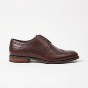 Men's Burgundy Wingtip Leather Brogue Derby — Bathwick