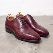 Men's Burgundy Wingtip Leather Brogues — Cranmore