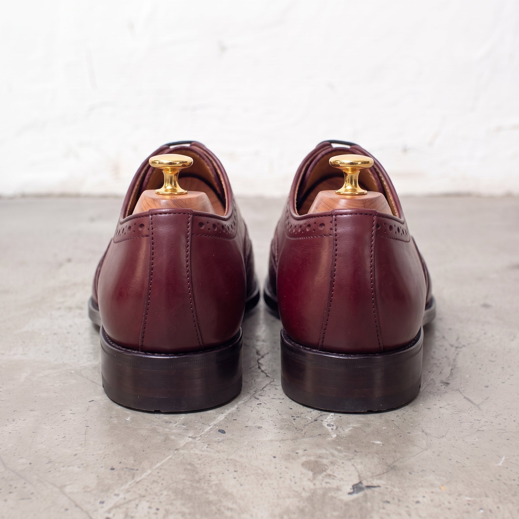 Men's Burgundy Wingtip Leather Brogues — Cranmore