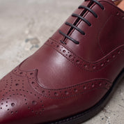 Men's Burgundy Wingtip Leather Brogues — Cranmore