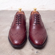 Men's Burgundy Wingtip Leather Brogues — Cranmore