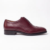 Men's Burgundy Wingtip Leather Brogues — Cranmore