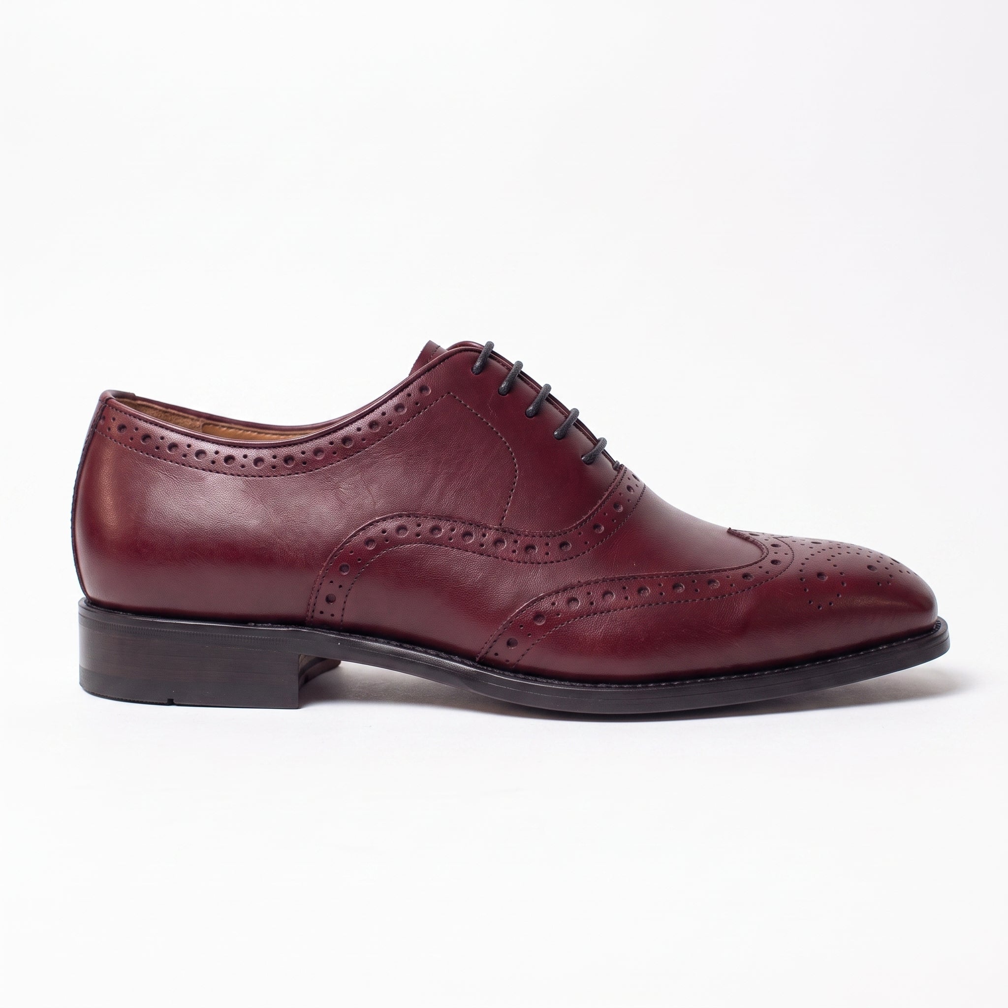Men's Burgundy Wingtip Leather Brogues — Cranmore