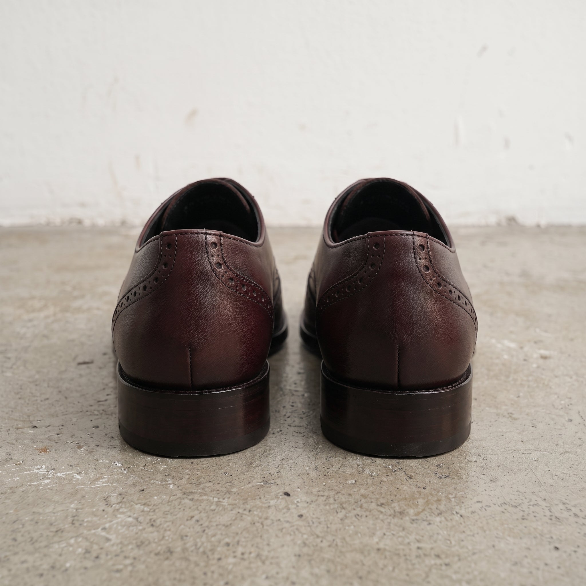 Men's Burgundy Wingtip Leather Derby Brogues — Cressley