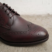 Men's Burgundy Wingtip Leather Derby Brogues — Cressley