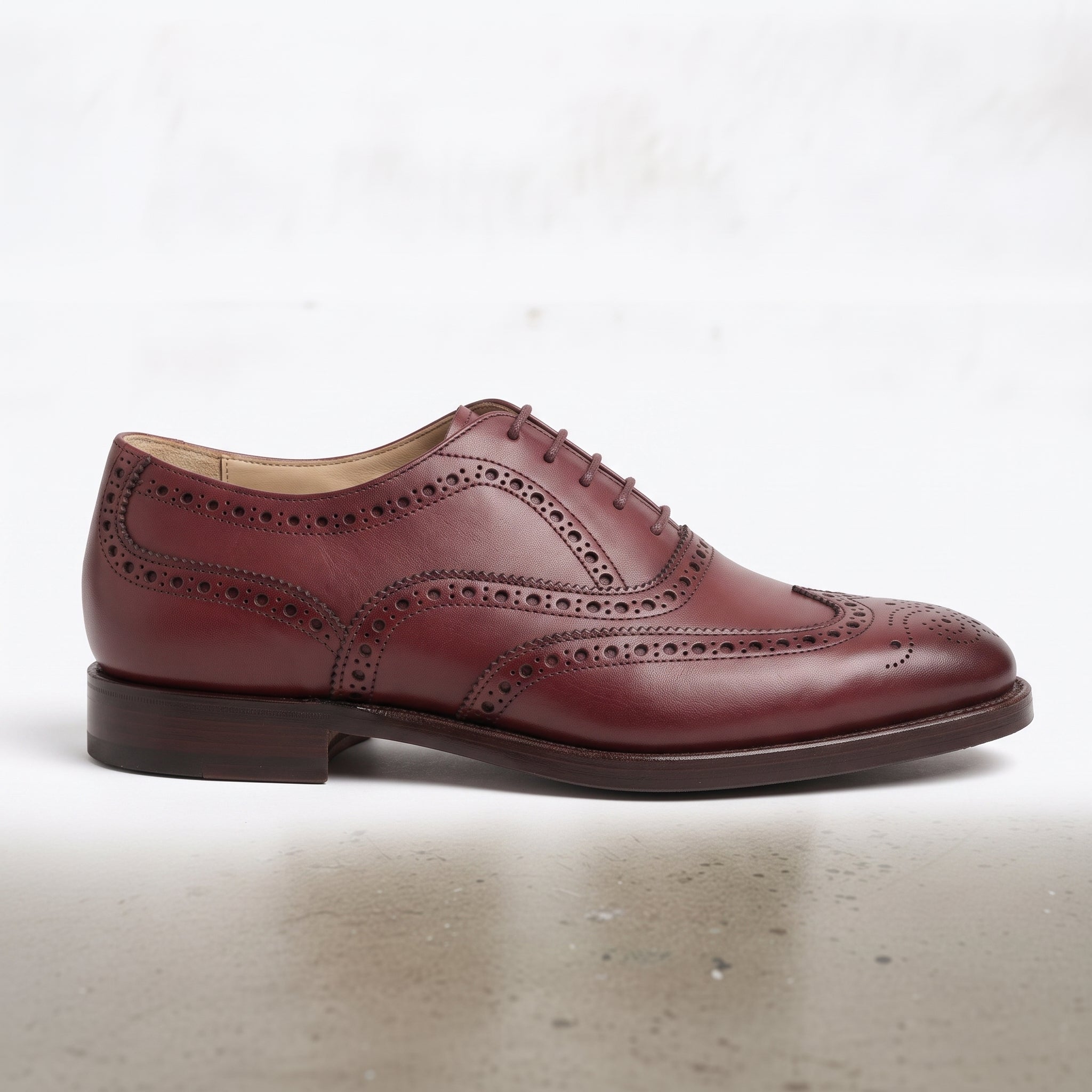 Men's Burgundy Wingtip Leather Oxfords — Ardsley — Ardsley