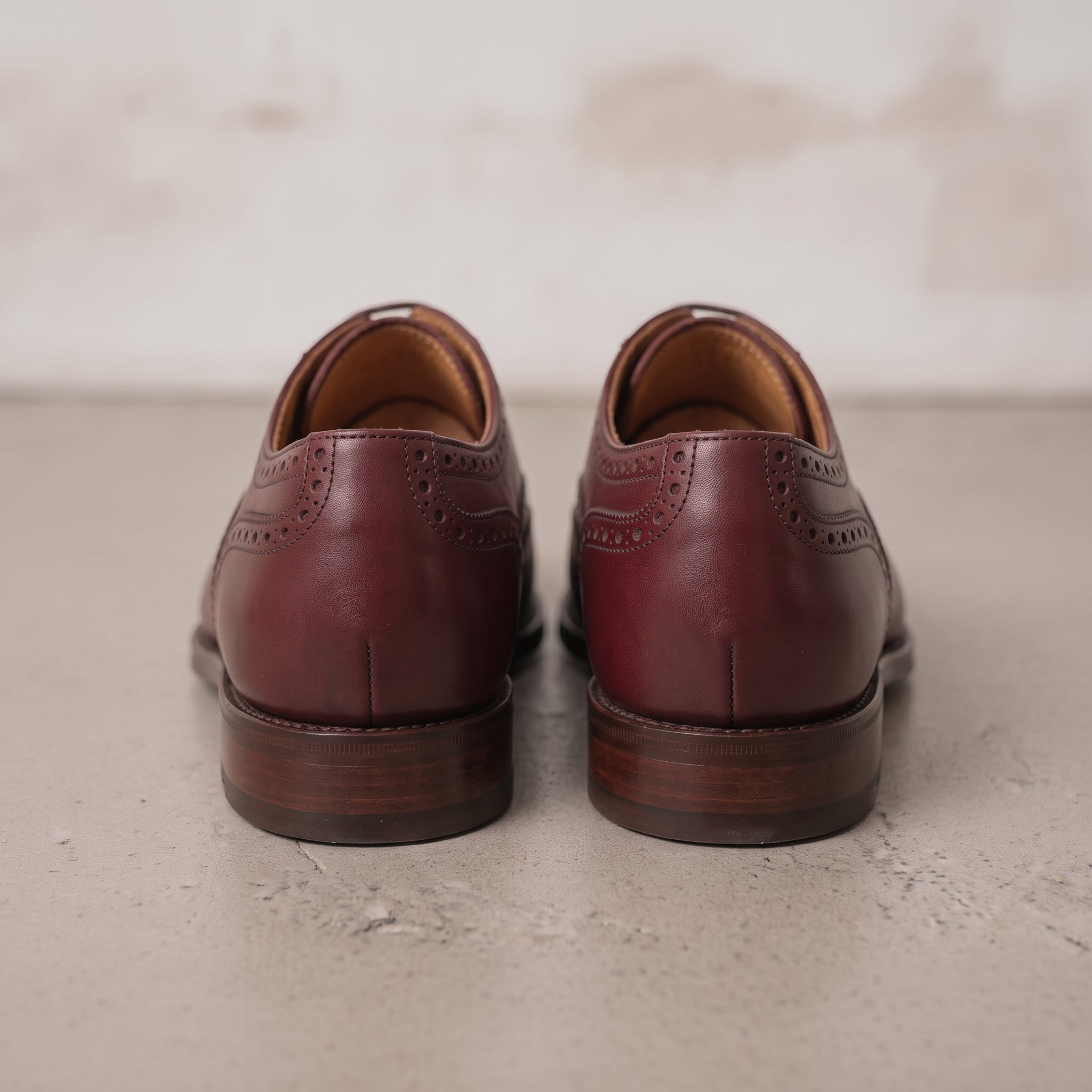 Men's Burgundy Wingtip Leather Oxfords — Dingley