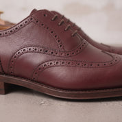 Men's Burgundy Wingtip Leather Oxfords — Dingley