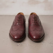 Men's Burgundy Wingtip Leather Oxfords — Dingley