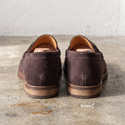 Men's Coffee Apron-Toe Suede Penny Loafers — Agecroft