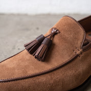 Men's Cognac Suede Tassel Loafers — Bilsdale