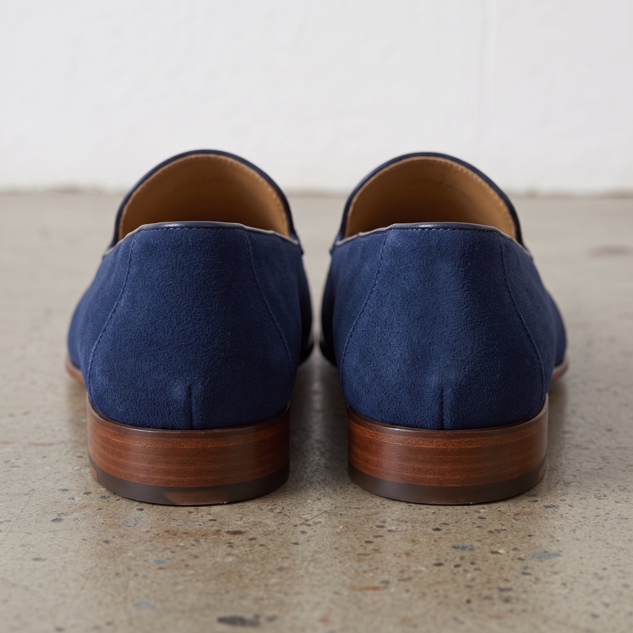 Men's Dark Blue Apron-Toe Suede Tassel Loafers — Chidham