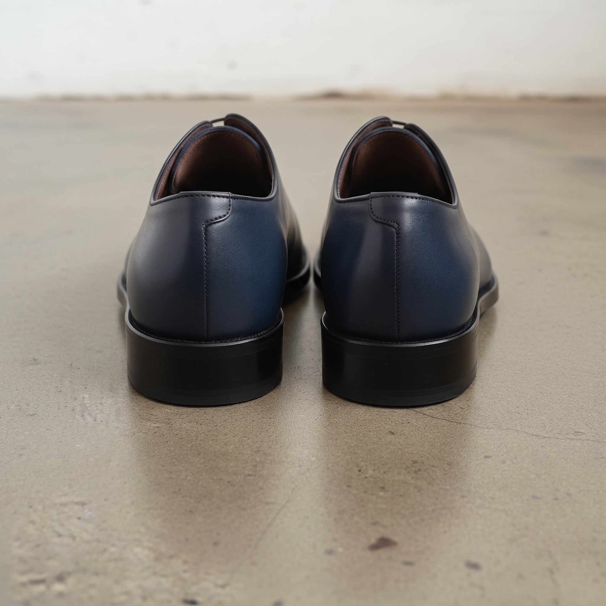 Men's Dark Blue Cap-Toe Leather Oxfords — Phelps