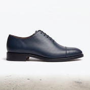 Men's Dark Blue Cap-Toe Leather Oxfords — Phelps