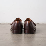 Men's Dark Brown and Brown Apron-Toe Leather Tassel Loafers — Otterton