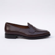 Men's Dark Brown Apron-Toe Leather Penny Loafers — Randolph