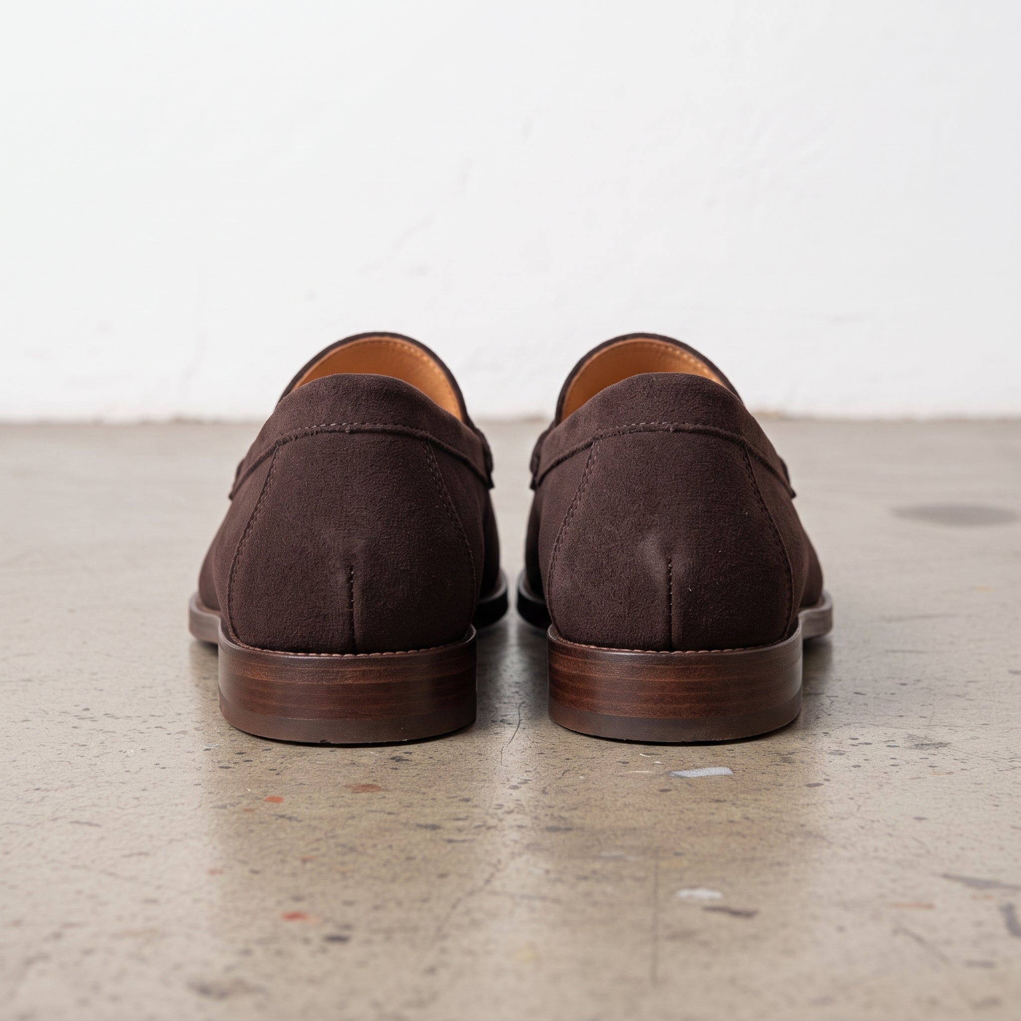 Men's Dark Brown Apron-Toe Suede Tassel Loafers — Croxton