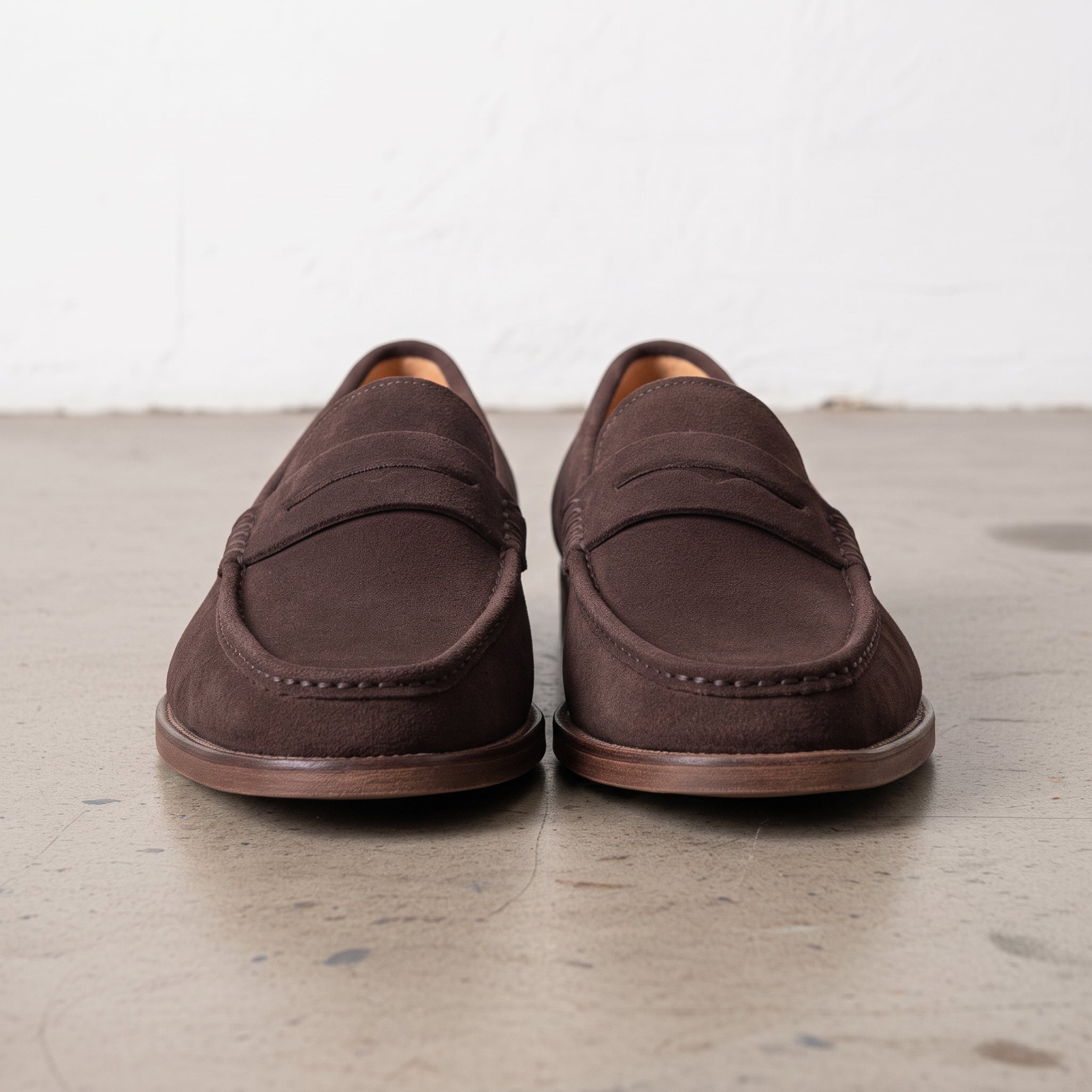 Men's Dark Brown Apron-Toe Suede Tassel Loafers — Croxton