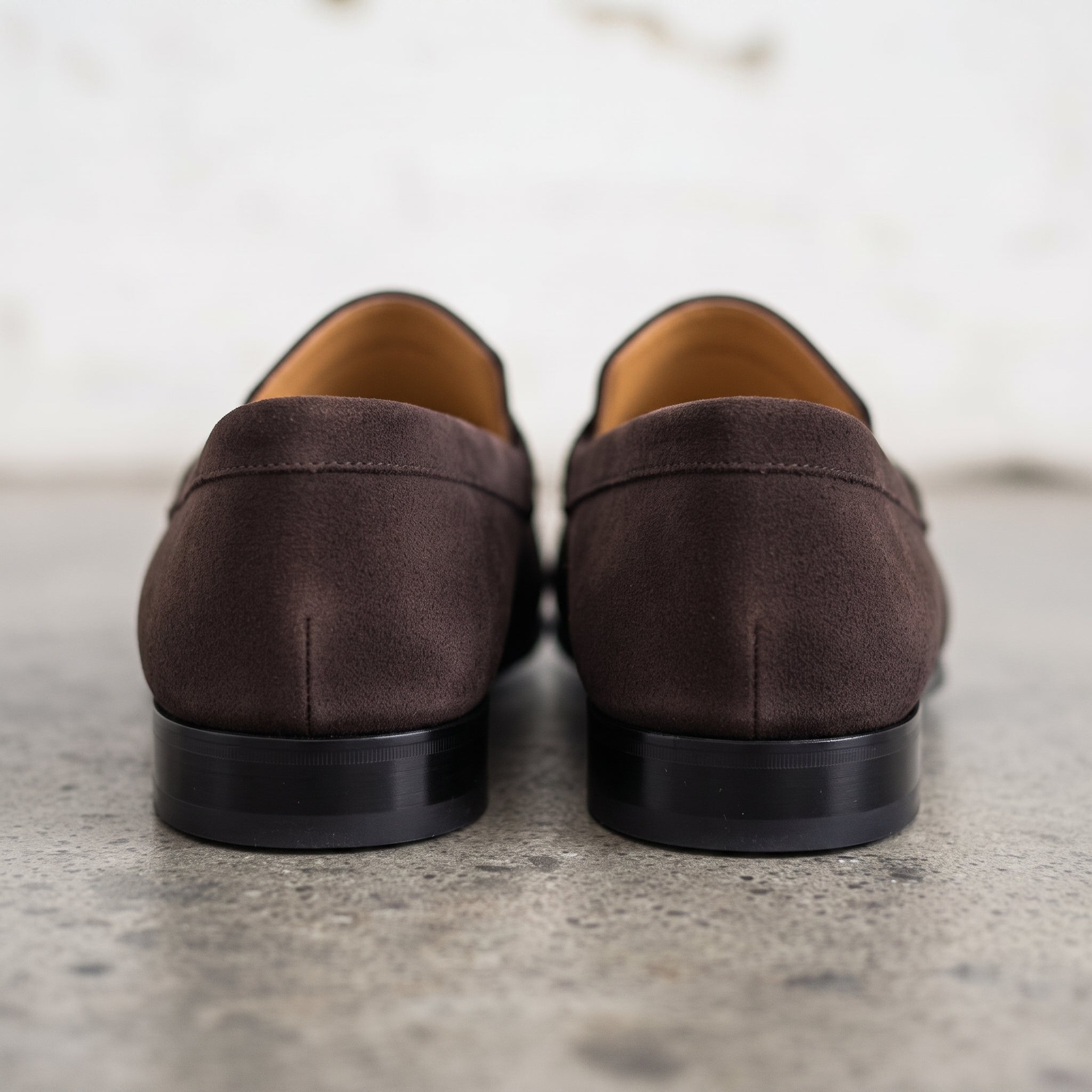Men's Dark Brown Plain-Toe Suede Penny Loafers — Dedham