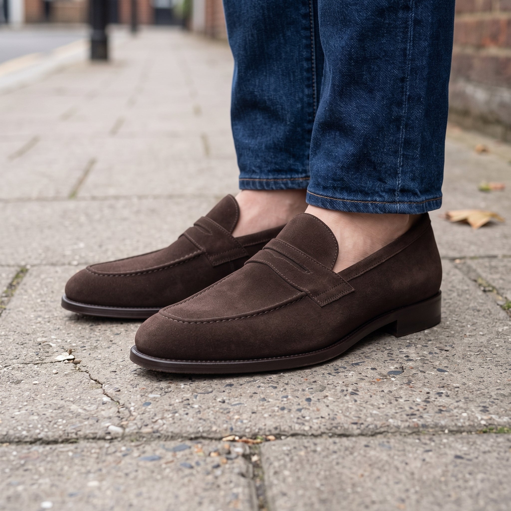 Handcrafted Men's Brown Suede Moccasin Loafers with a Soft Leather Lining