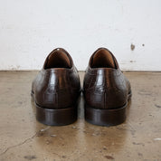 Men's Dark Brown Crocodile-Embossed Leather Oxfords — Ryde