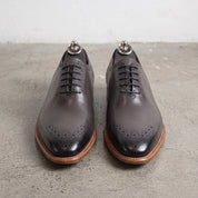 Men's Dark Brown Cap-Toe Leather Brogues — Loxton