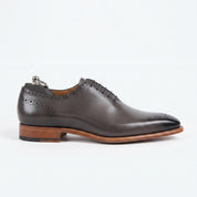 Men's Dark Brown Cap-Toe Leather Brogues — Loxton