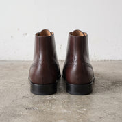 Men's Dark Brown Cap-Toe Leather Oxford Boots — Mycroft