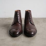 Men's Dark Brown Cap-Toe Leather Oxford Boots — Mycroft