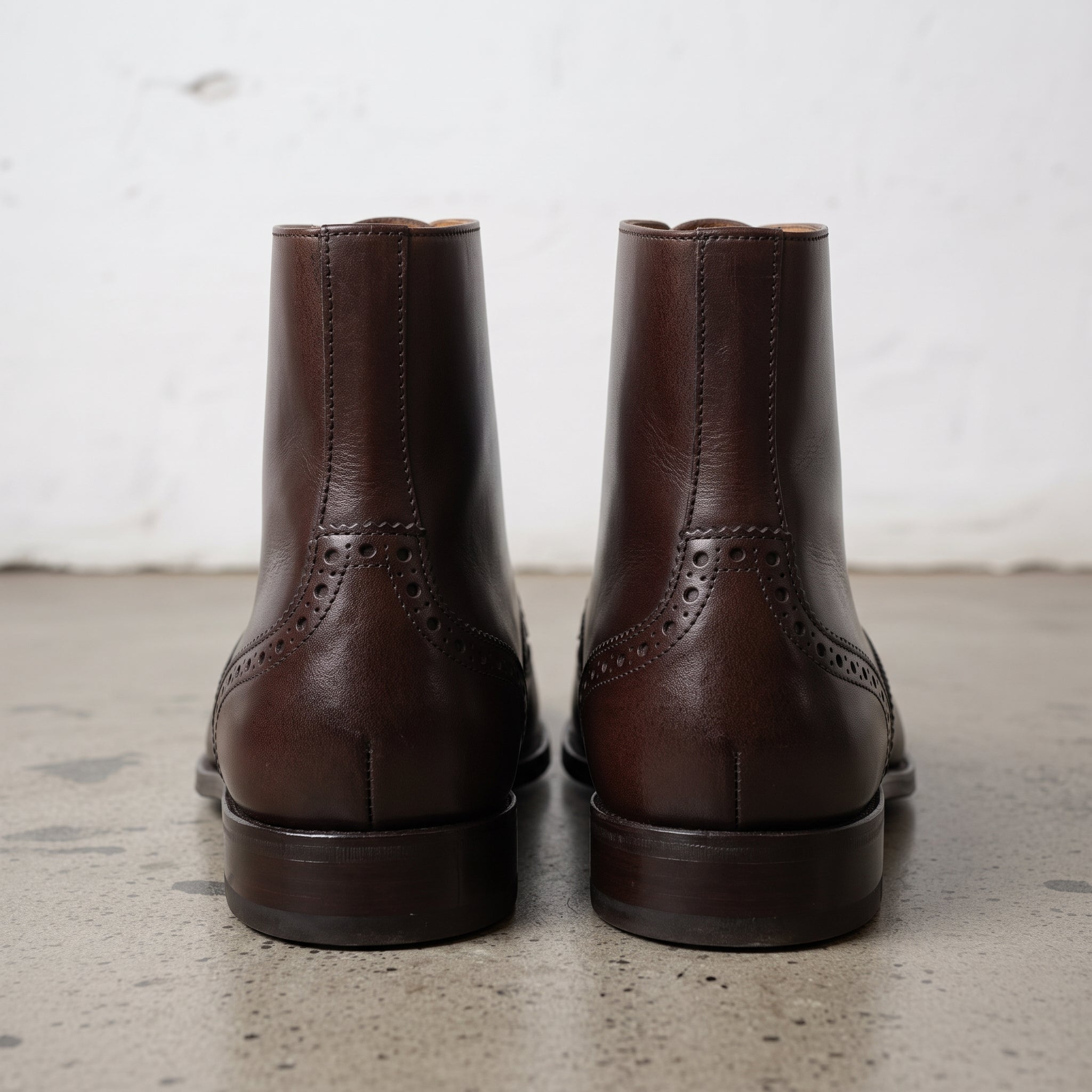 Men's Dark Brown Cap-Toe Leather Oxford Boots — Torrington