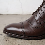 Men's Dark Brown Cap-Toe Leather Oxford Boots — Torrington