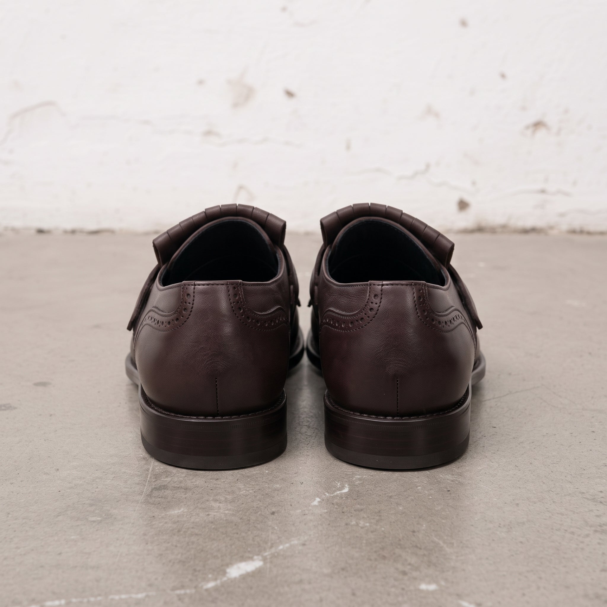 Men's Dark Brown Fringe Leather Kiltie Loafers — Ross