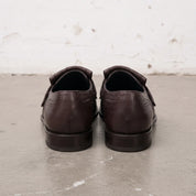 Men's Dark Brown Fringe Leather Kiltie Loafers — Ross