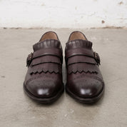 Men's Dark Brown Fringe Leather Kiltie Loafers — Ross