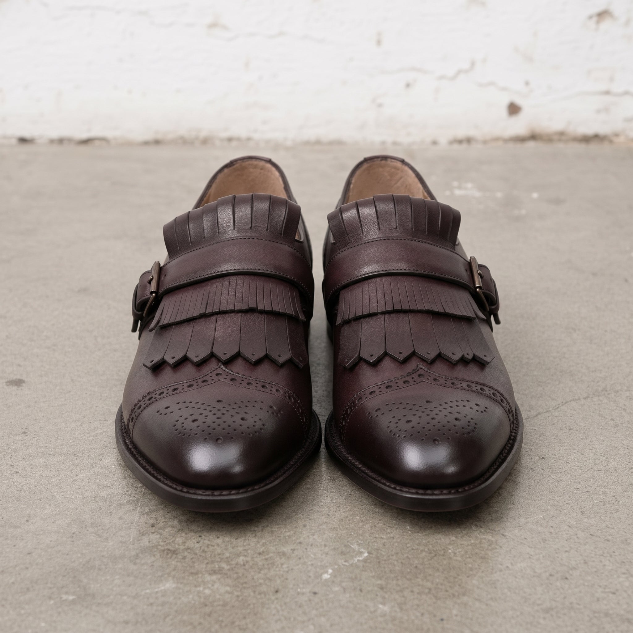 Men's Dark Brown Fringe Leather Kiltie Loafers — Ross